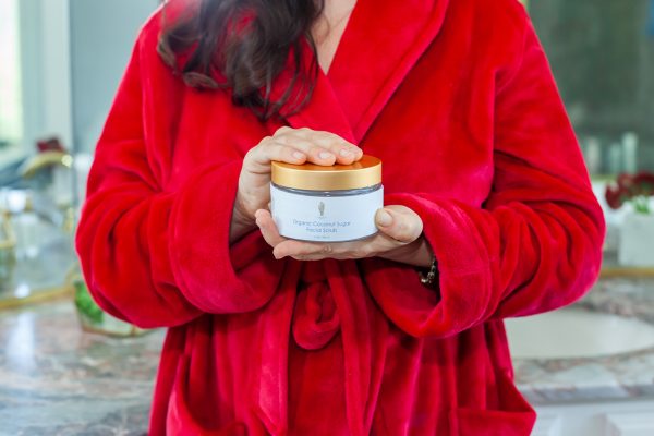Aimee Raupp Holding Organic Coconut Sugar Scrub