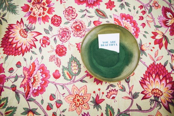 Image of bowl with paper that says "You are Beautiful"