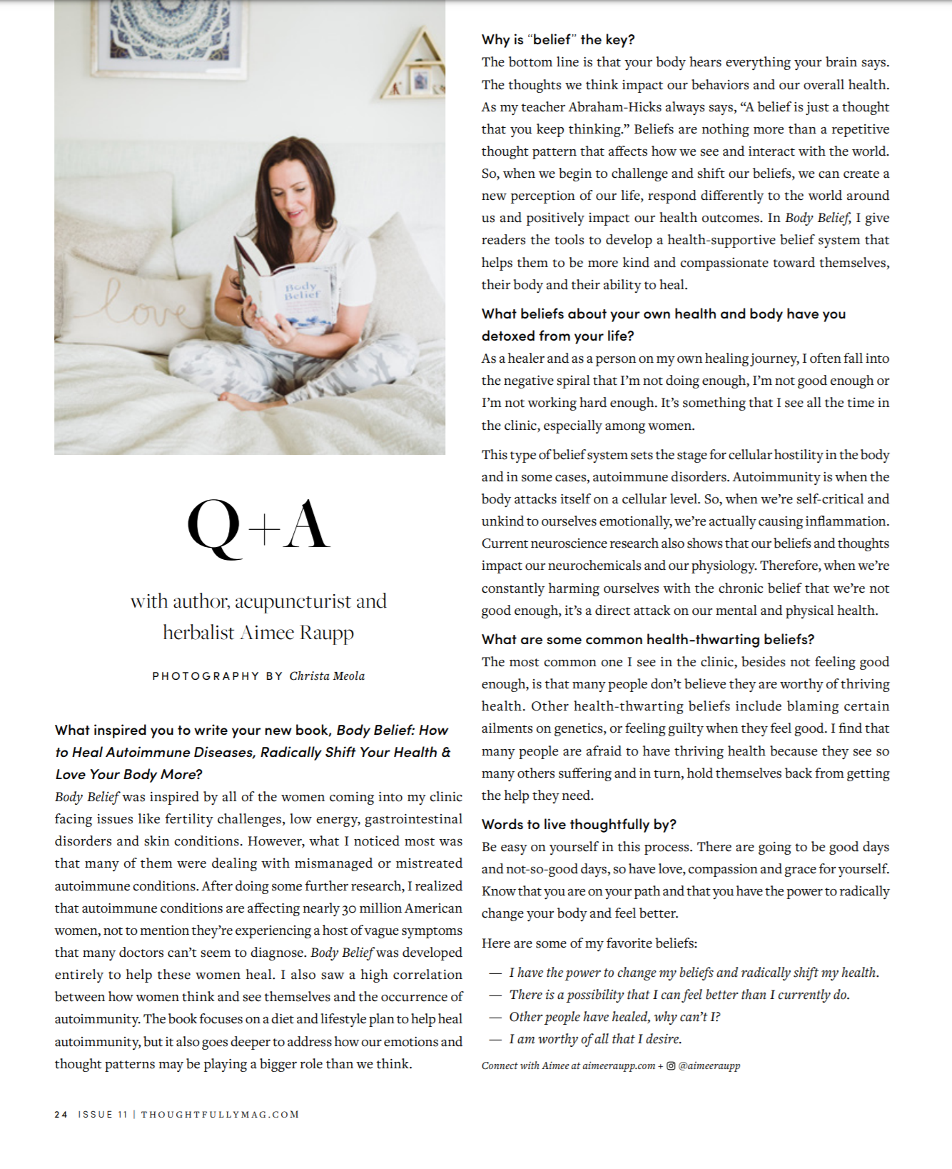 Body Belief magazine article